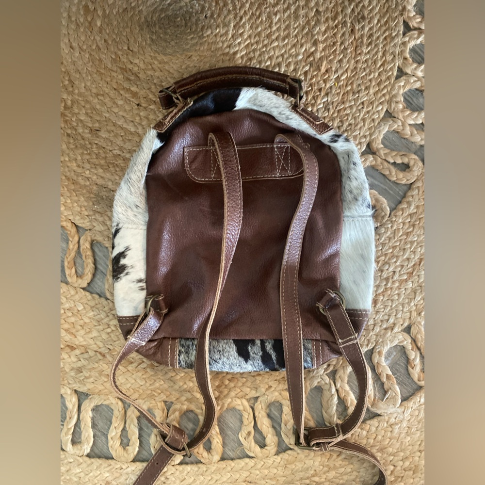 Myra Bag Cowhide Leather with Hair Mini Backpack - Picture 2 of 5